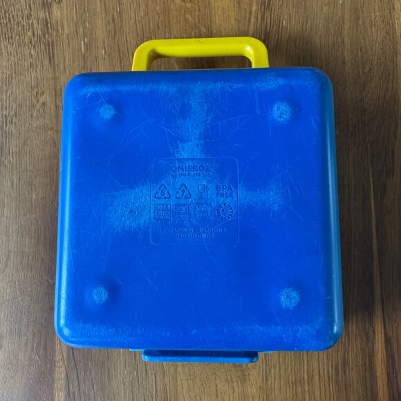 OMIEBOX Kids Lunch Box Blue Yellow School Bento Snacks Omie Snack Child Lunchbox - Picture 3 of 14